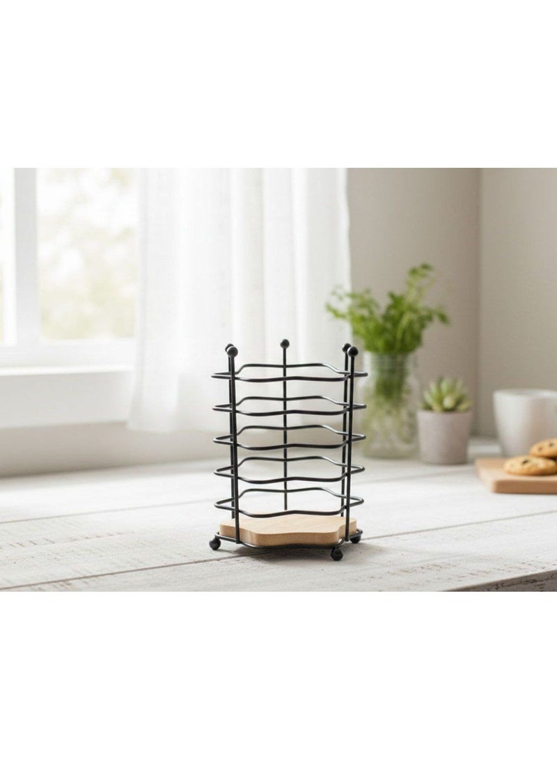 Utensil Holder - Durable Metal Kitchen Gadget Stand Keeping Spoons and Forks Neatly Stored, Ideal for utensil, make up brushes and office supplies - Image 1